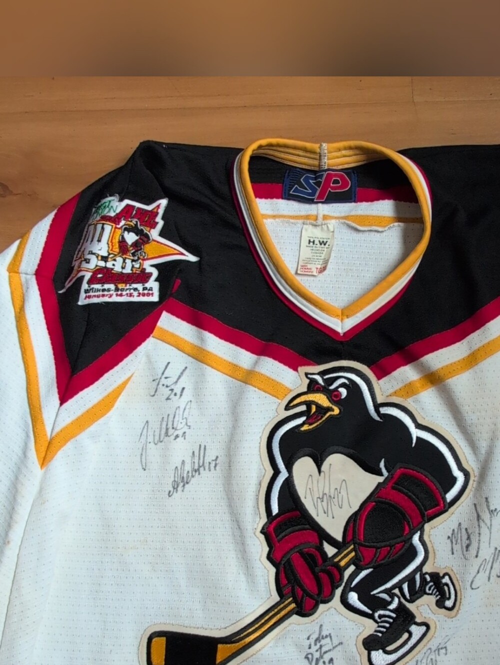 Vtg Wilkes Barre Scranton Penguins Jersey Extra Large Player Signatures Allstars